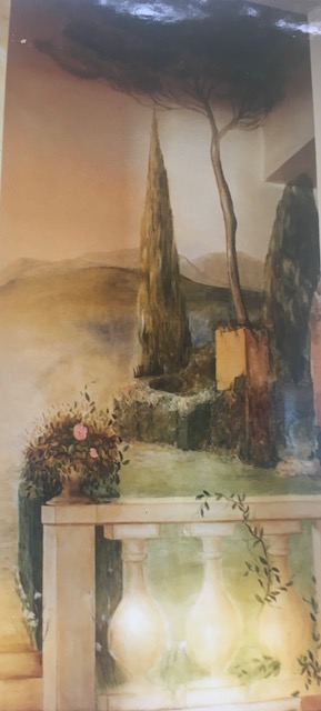 Trompe l'oeil dans un couloir. Courthezon