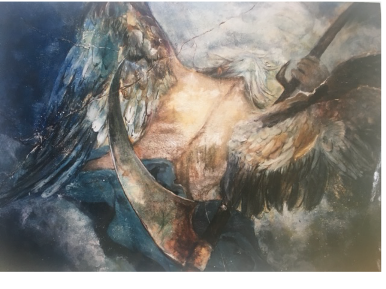 D'après l'œuvre de Tiepolo - L'Ange de la Mort - huile - 1m50x1m20 - Magali LE DOZE