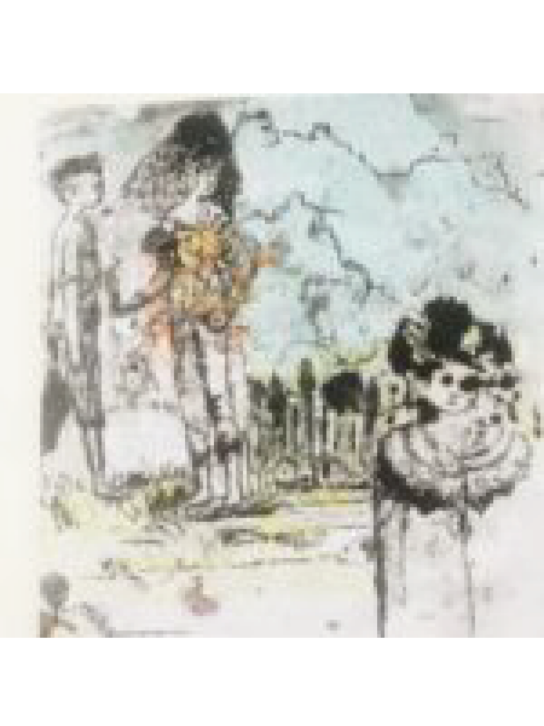 Des voix discrètes et lointaines - 15x15 - Technique mixte - 2022 - Magali LE DOZE