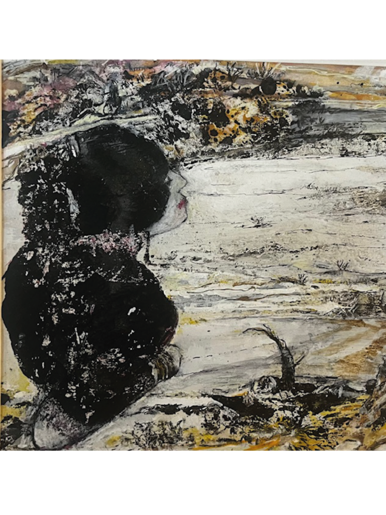 La Dame Blanche - 19x19 - Technique mixte - 2022 - Magali LE DOZE