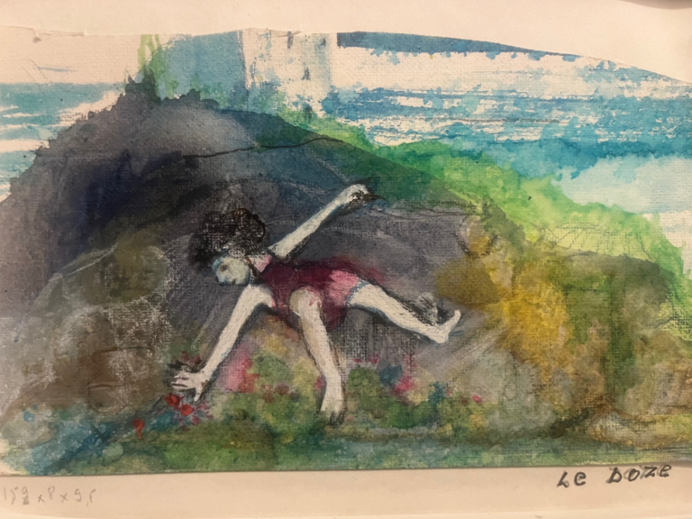 La fleur - 10x16 - Technique mixte - Magali LE DOZE