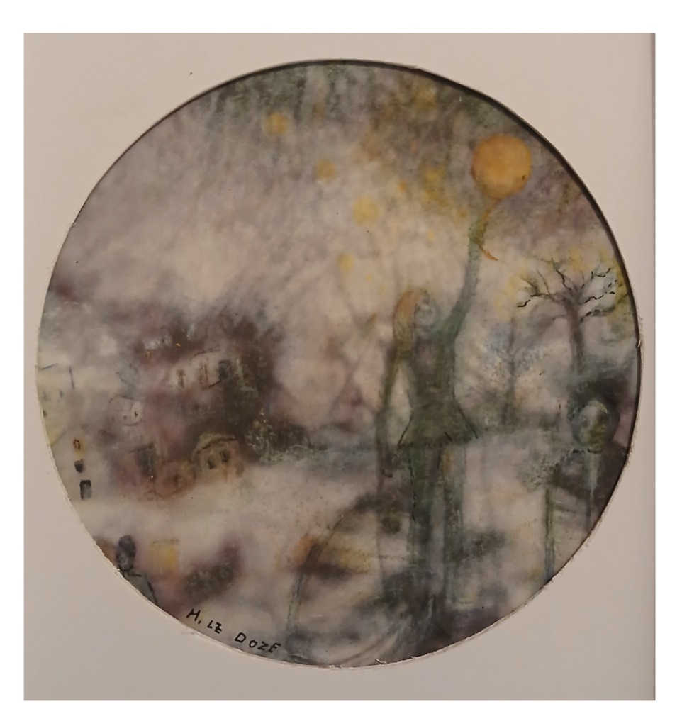 La lune - Diamètre 18 - rec - Pastels - 2023 - Magali LE DOZE