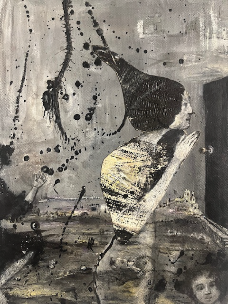 La porte - 29x24 - Technique mixte - 2025 - Magali LE DOZE