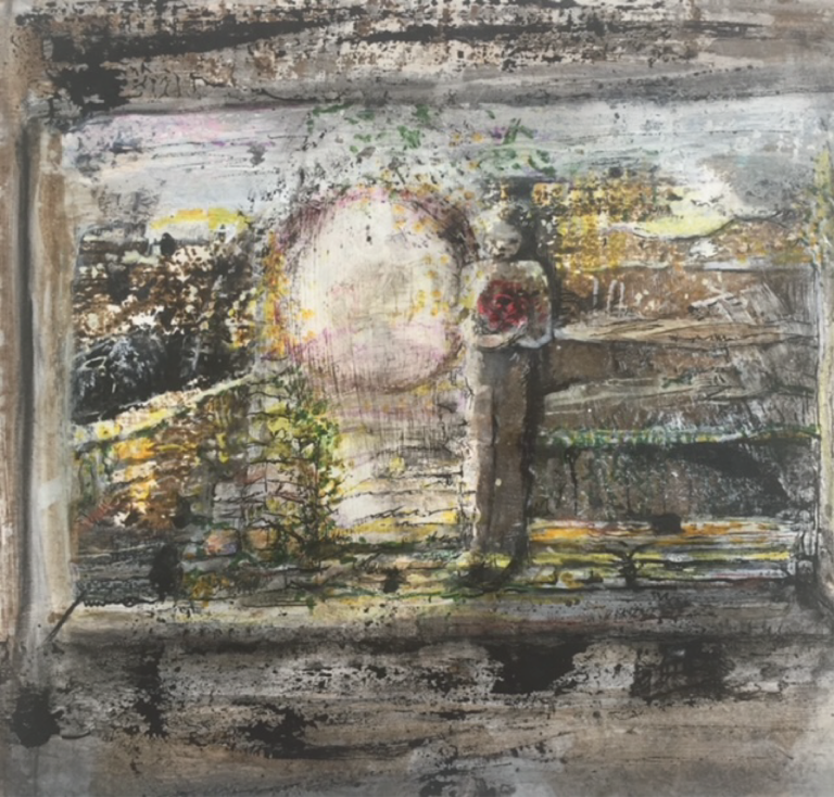 L'absente - 17x18 - Technique mixte - 2023 - Magali LE DOZE