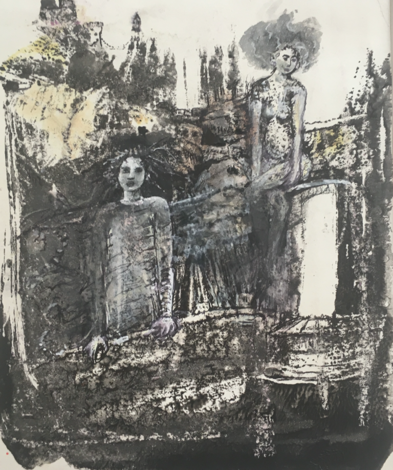 L'attente - 22x18 - Technique mixte - 2022 - Magali LE DOZE