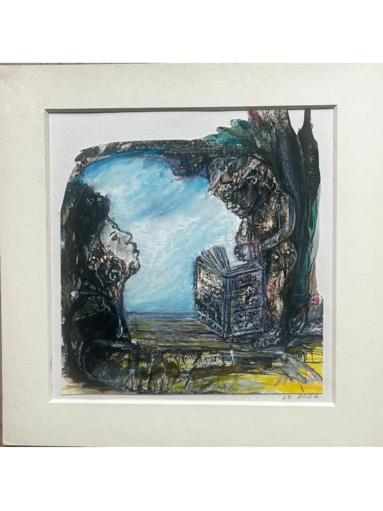 Le palimpceste - 16x16 - Technique mixte - 2022 - Magali LE DOZE