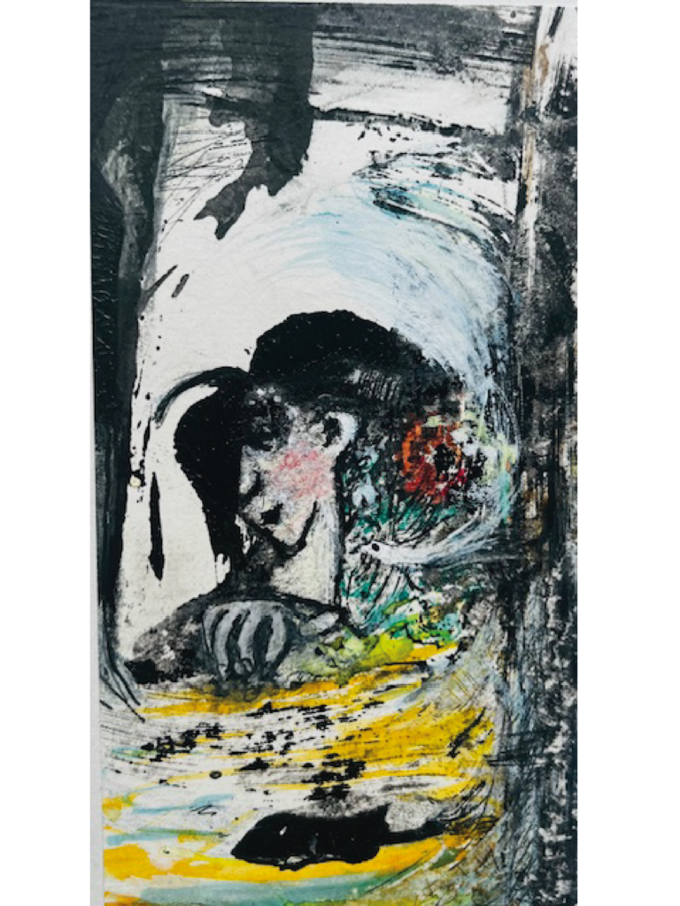 Le poisson - 14x8 - Technique mixte - 2022 - Magali LE DOZE