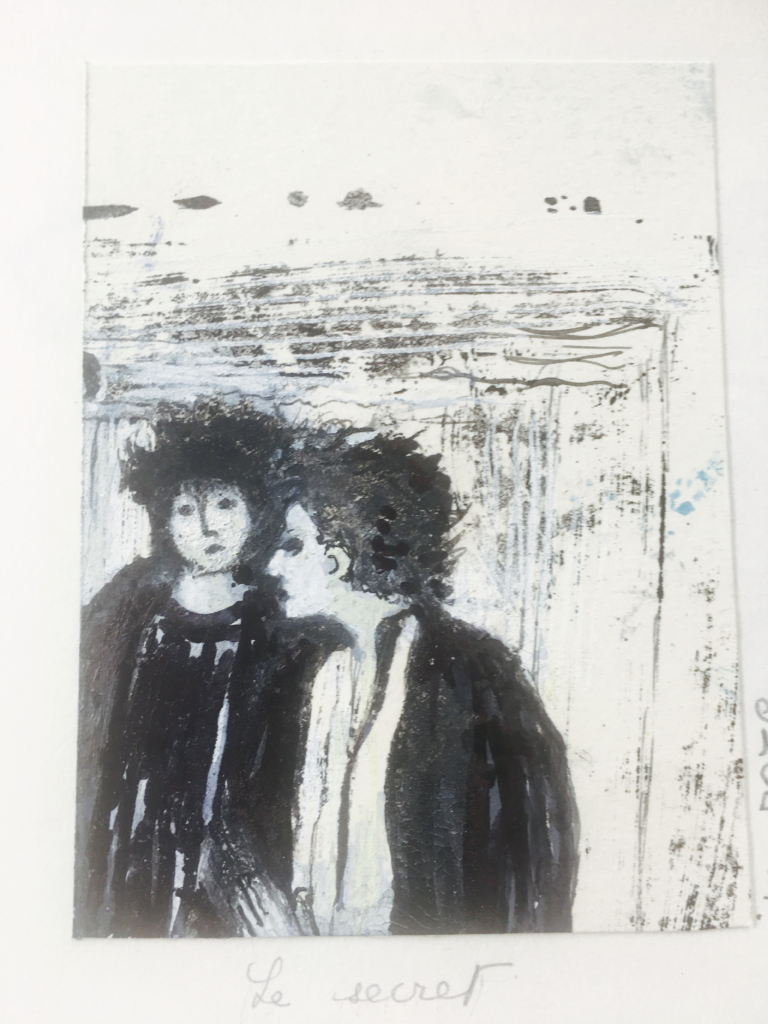 Le secret - 9x7 - Technique mixte - 2022 - Magali LE DOZE