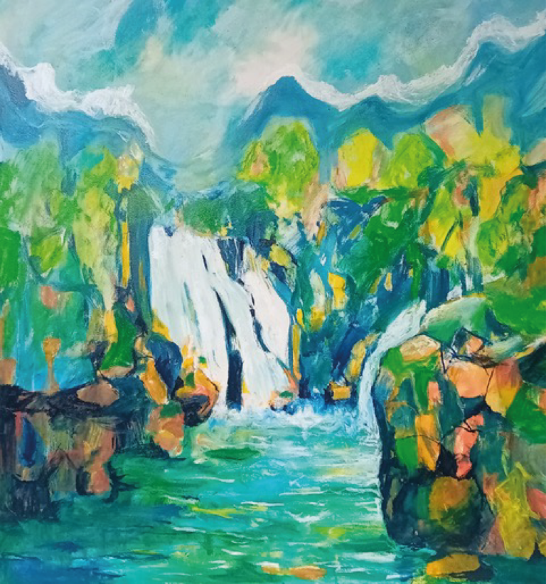 Les gorges de la Miiroushe - 130x97 - Huile - 2025 - Nijazi HASHANI