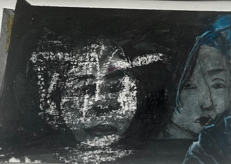 L'éventail - 13x8 - Technique mixte - 2021 - Magali LE DOZE