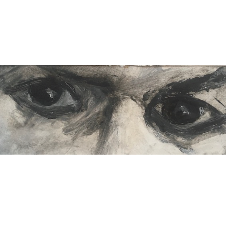 Magali Le Doze - détail monotype 4 - 2019 - Sans titre - Acrylique sur papier - 25x8cm