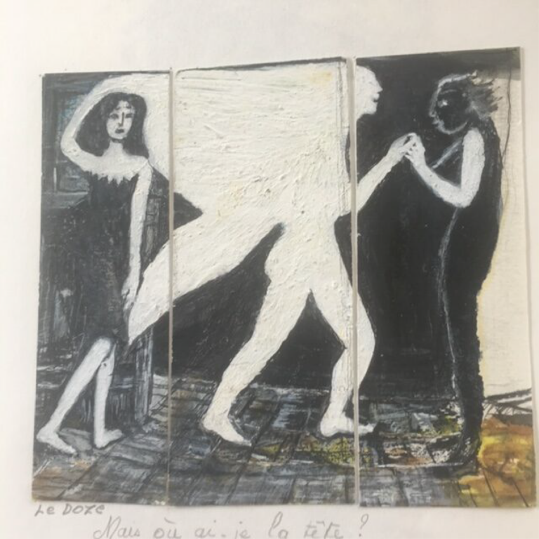 Mais où ai-je la tête - 12x15 - Technique mixte - 2022 - Magali LE DOZE