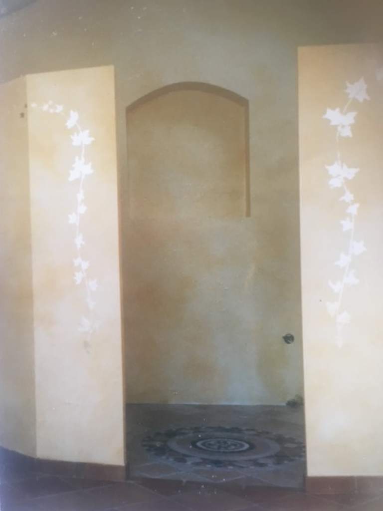 Patine de feuilles d'or dans salle de bain - Courthézon - Magali LE DOZE