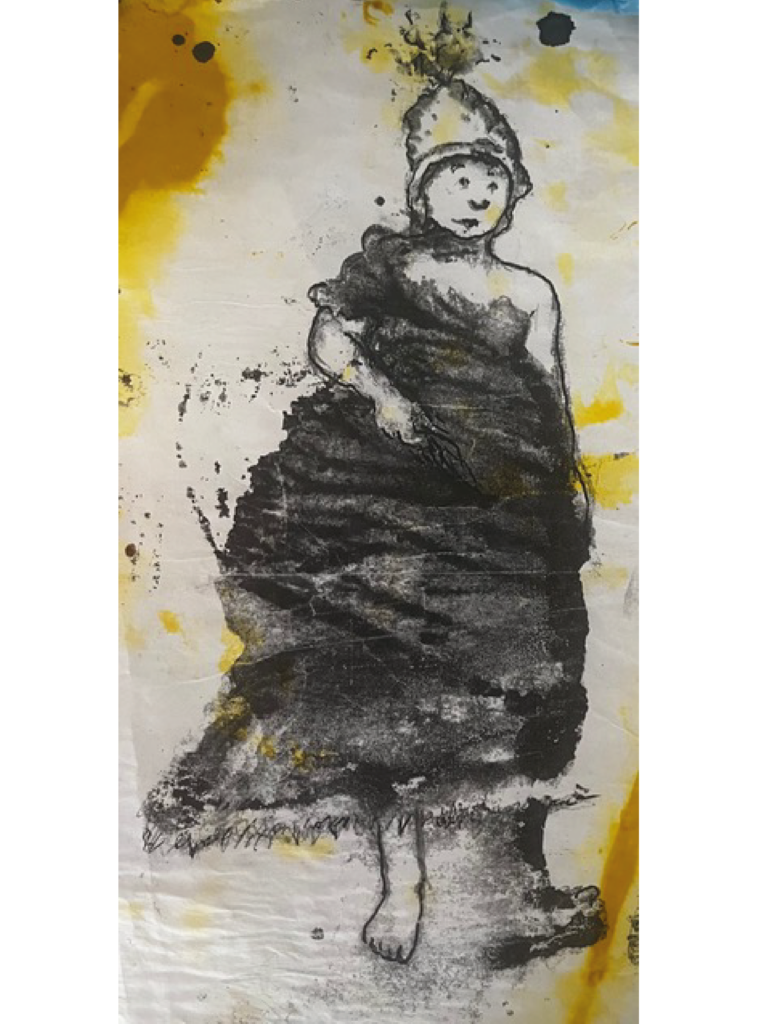 Petite fée des chemins - 49x20 - Technique mixte - 2021 - Magali LE DOZE