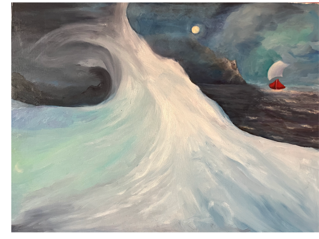 Quadriptyque - Détail 2 - 33Ox65 - Huile -Magali LE DOZE