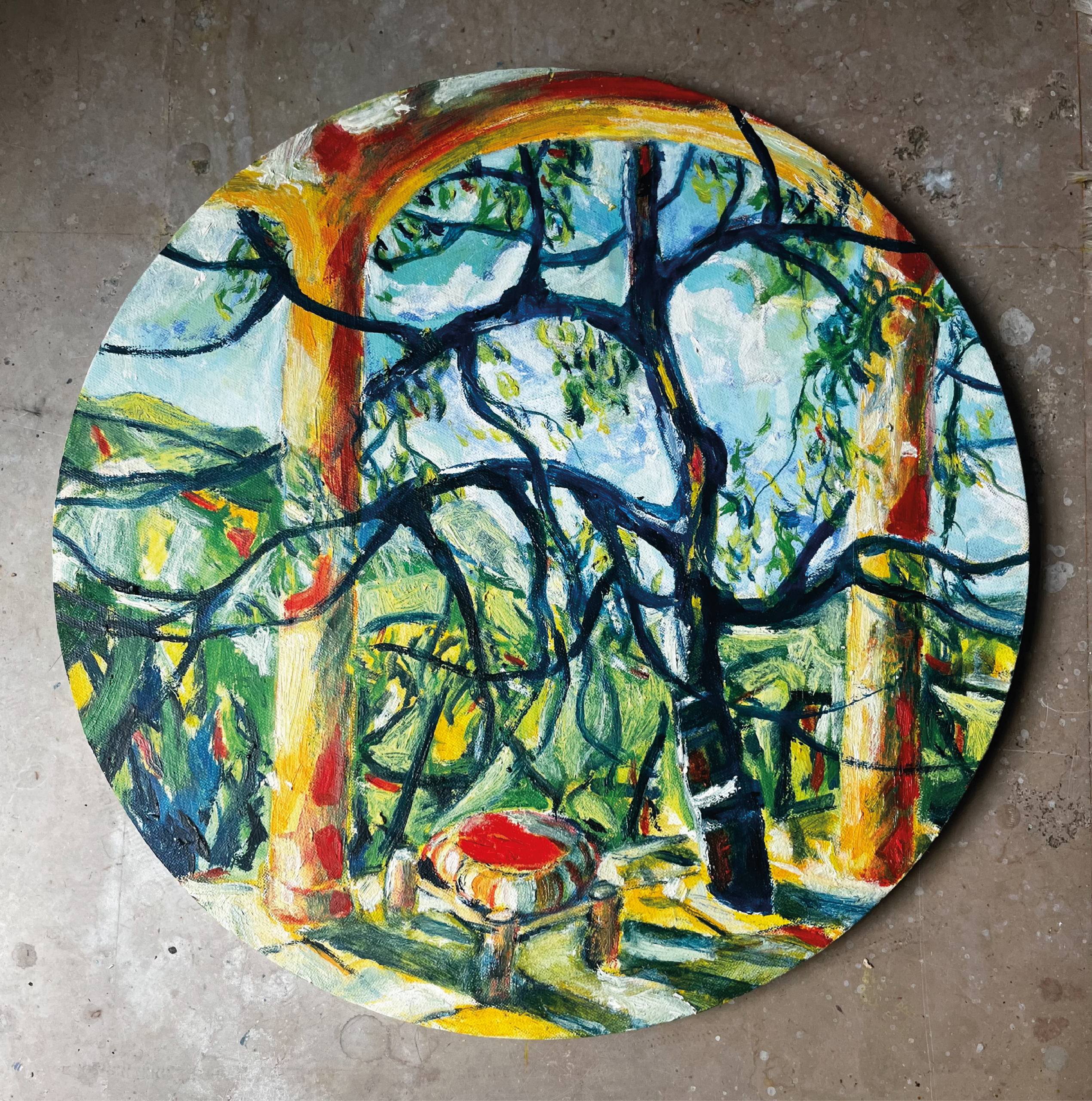 Sans titre 6 - Diam 40 - Huile - 2017 - Nijazi HASHANI