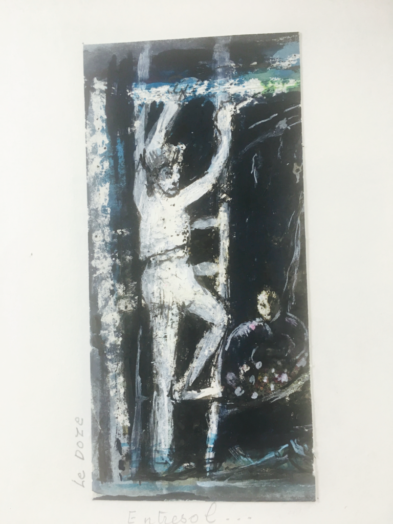 Toujours plus bas - 14x7 -Technique mixte - 2022 - Magali LE DOZE