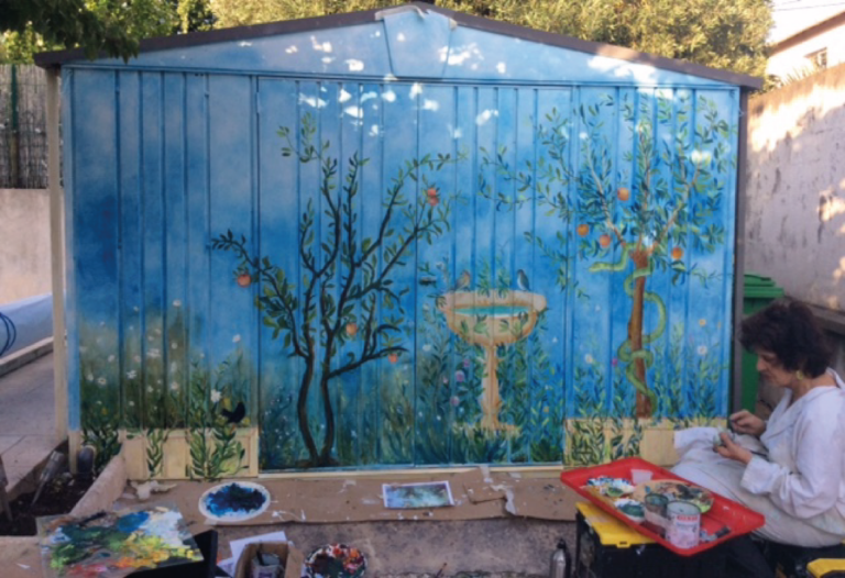 WIP - Fresque sur porte de jardin - 2m50x3m - 2025 - AVIGNON - Magali LE DOZE