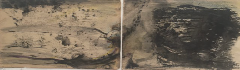 il y a celui qui dort, dans cet espace minuscule, gorgé de microbes et de souillures.... - 35x11 - Encre - 2022 - Magali LE DOZE