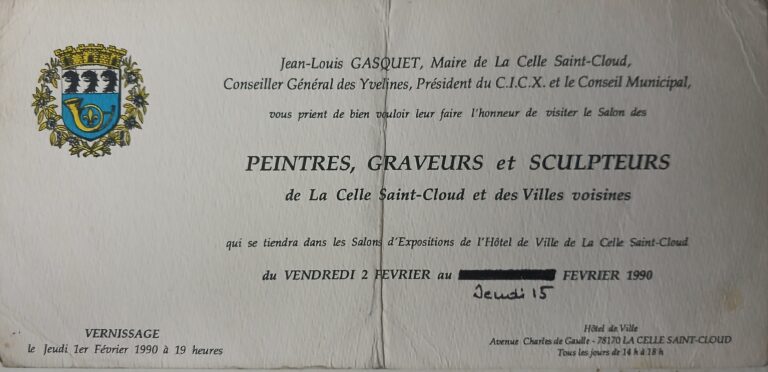 1990 – Salon des peintres, graveurs et Sculpteurs – La Celle Saint-Cloud