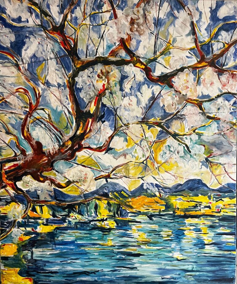 Le lac - 120x100 - Huile - 2018 - Nijazi HASHANI