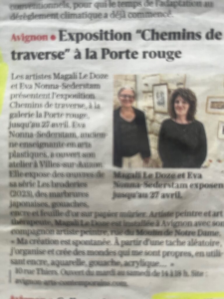 MAGALI - Exposition Porte Rouge - paru dans midi-Vaucluse