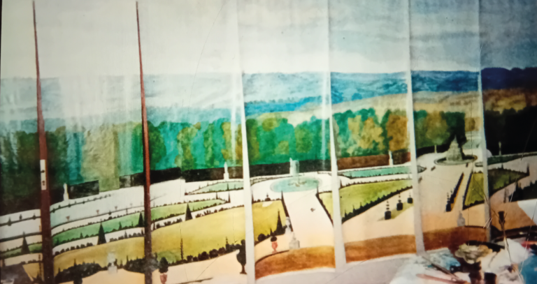 Versailles - Palais des Congrès - Panneau préparatoire en atelier - Huile - Nijazi HASHANI