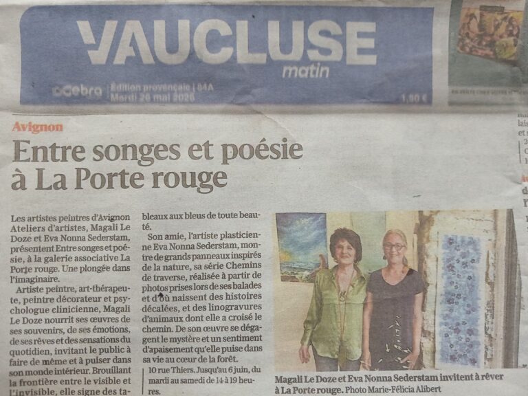 Article Vaucluse Matin 26 Mai 26 Magali Le Doze