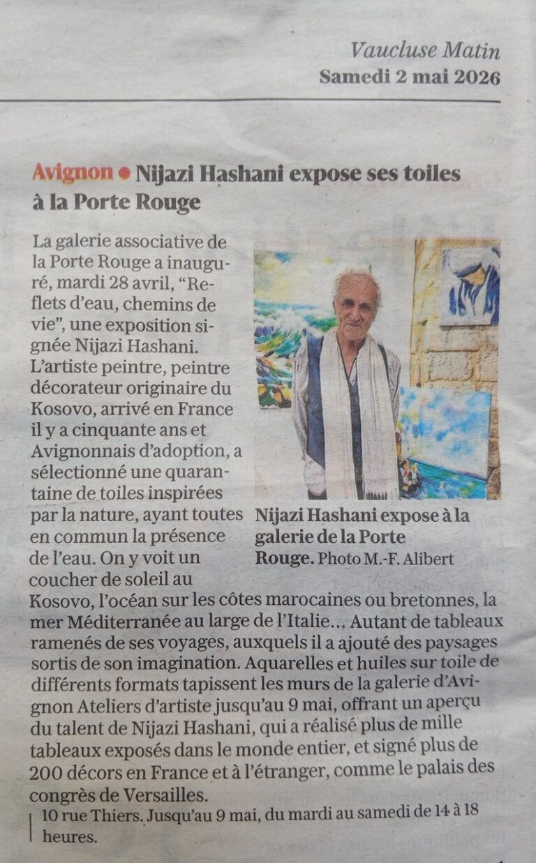 Article Vaucluse Matin Nijazi Hashani